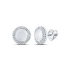 Dazzling Diamond Circle Earrings in 10kt White Gold - Splendid Jewellery