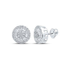 Dazzling Diamond Cluster Circle Earrings in 10kt White Gold - Splendid Jewellery