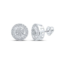 Load image into Gallery viewer, Dazzling Diamond Cluster Circle Earrings in 10kt White Gold - Splendid Jewellery