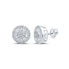 Dazzling Diamond Cluster Circle Earrings in 10kt White Gold - Splendid Jewellery