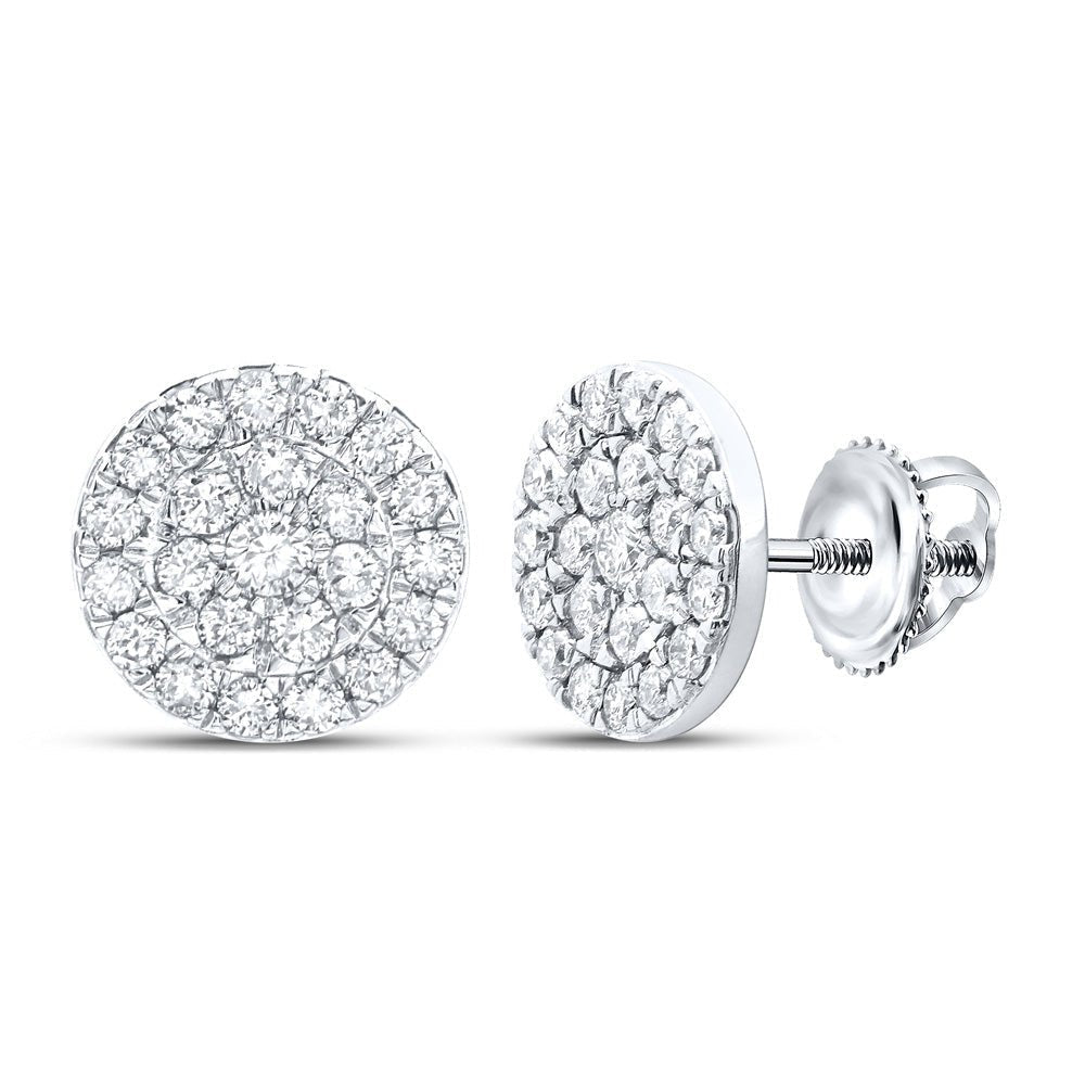 Dazzling Diamond Cluster Earrings in 10kt White Gold - Splendid Jewellery
