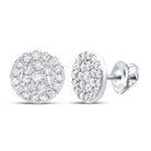 Dazzling Diamond Cluster Earrings in 10kt White Gold - Splendid Jewellery