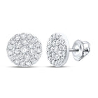 Dazzling Diamond Cluster Earrings in 10kt White Gold - Splendid Jewellery