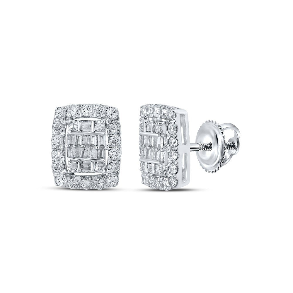 Dazzling Diamond Cluster Earrings in 10kt White Gold - A Mesmerizing Statement Piece - Splendid Jewellery