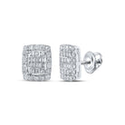 Dazzling Diamond Cluster Earrings in 10kt White Gold - A Mesmerizing Statement Piece - Splendid Jewellery