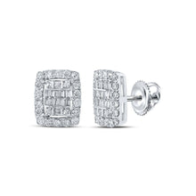 Load image into Gallery viewer, Dazzling Diamond Cluster Earrings in 10kt White Gold - A Mesmerizing Statement Piece - Splendid Jewellery