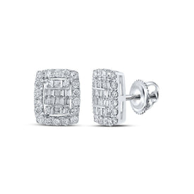 Dazzling Diamond Cluster Earrings in 10kt White Gold - A Mesmerizing Statement Piece - Splendid Jewellery