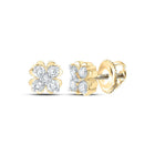Dazzling Diamond Cluster Earrings in 10kt Yellow Gold - Splendid Jewellery