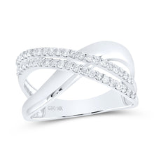 Load image into Gallery viewer, Dazzling Diamond Crossover Band Ring Top View from Splendid Jewellery