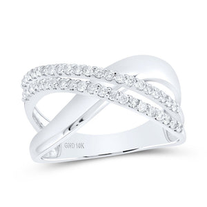 Dazzling Diamond Crossover Band Ring - Splendid Jewellery