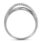 Dazzling Diamond Crossover Band Ring Side View from Splendid Jewellery