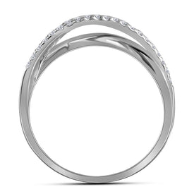 Dazzling Diamond Crossover Band Ring Side View from Splendid Jewellery