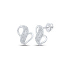 Dazzling Diamond Delight: 10kt White Gold Baguette and Round Diamond Earrings - Splendid Jewellery