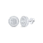 Dazzling Diamond Delight 10kt White Gold Womens Baguette Circle Earrings - Splendid Jewellery