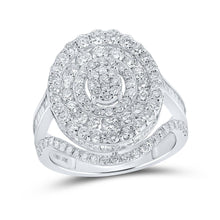 Load image into Gallery viewer, Dazzling Diamond Delight: 10kt White Gold Womens Round Diamond Oval Fashion Ring 2 - 3/8 Cttw - Splendid Jewellery