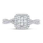 Dazzling Diamond Delight: 10kt White Gold Womens Round Diamond Square Cluster Ring 1/2 Cttw Front view from the 10Kt White Gold Womens Round Diamond Square Cluster Ring 1 2 Cttwpin285106 collection by Splendid Jewellery