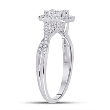 Load image into Gallery viewer, Dazzling Diamond Delight: 10kt White Gold Womens Round Diamond Square Cluster Ring 1/2 Cttw Side 2 view from the 10Kt White Gold Womens Round Diamond Square Cluster Ring 1 2 Cttwpin285106 collection by Splendid Jewellery