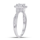 Dazzling Diamond Delight: 10kt White Gold Womens Round Diamond Square Cluster Ring 1/2 Cttw Side 2 view from the 10Kt White Gold Womens Round Diamond Square Cluster Ring 1 2 Cttwpin285106 collection by Splendid Jewellery