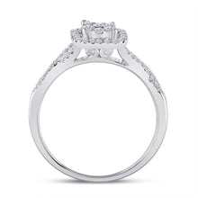 Load image into Gallery viewer, Dazzling Diamond Delight: 10kt White Gold Womens Round Diamond Square Cluster Ring 1/2 Cttw - Splendid Jewellery