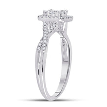 Load image into Gallery viewer, Dazzling Diamond Delight: 10kt White Gold Womens Round Diamond Square Cluster Ring 1/2 Cttw - Splendid Jewellery