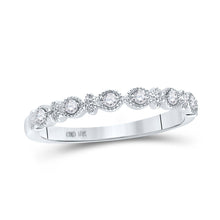 Load image into Gallery viewer, Dazzling Diamond Delight | 10kt White Gold Womens Round Diamond Stackable Band Ring 1/10 Cttw - Splendid Jewellery