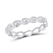 Load image into Gallery viewer, Dazzling Diamond Delight | 10kt White Gold Womens Round Diamond Stackable Band Ring 1/5 Cttw - Splendid Jewellery