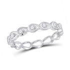 Dazzling Diamond Delight | 10kt White Gold Womens Round Diamond Stackable Band Ring 1/5 Cttw - Splendid Jewellery