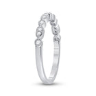 Dazzling Diamond Delight: 10kt White Gold Womens Round Diamond Stackable Band Ring 1/8 Cttw - Splendid Jewellery