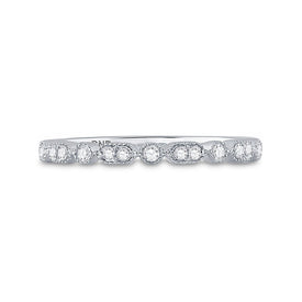 Dazzling Diamond Delight: 10kt White Gold Womens Round Diamond Stackable Band Ring 1/8 Cttw - Splendid Jewellery