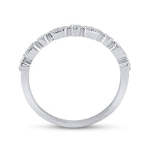 Load image into Gallery viewer, Dazzling Diamond Delight: 10kt White Gold Womens Round Diamond Stackable Band Ring 1/8 Cttw - Splendid Jewellery