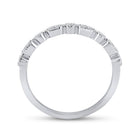 Dazzling Diamond Delight: 10kt White Gold Womens Round Diamond Stackable Band Ring 1/8 Cttw - Splendid Jewellery