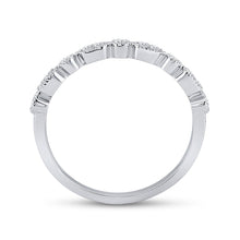 Load image into Gallery viewer, Dazzling Diamond Delight: 10kt White Gold Womens Round Diamond Stackable Band Ring 1/8 Cttw Side 2 view from the 10Kt White Gold Womens Round Diamond Stackable Band Ring 1 8 Cttwpin228933 collection by Splendid Jewellery