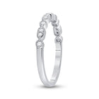 Dazzling Diamond Delight: 10kt White Gold Womens Round Diamond Stackable Band Ring 1/8 Cttw Side view from the 10Kt White Gold Womens Round Diamond Stackable Band Ring 1 8 Cttwpin228933 collection by Splendid Jewellery