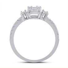 Load image into Gallery viewer, Dazzling Diamond Delight | 14kt White Gold Baguette Diamond Cluster Ring 5/8 Cttw | Splendid Jewellery - Splendid Jewellery