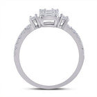 Dazzling Diamond Delight | 14kt White Gold Baguette Diamond Cluster Ring 5/8 Cttw | Splendid Jewellery - Splendid Jewellery