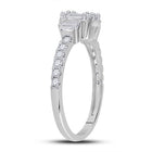 Dazzling Diamond Delight | 14kt White Gold Baguette Diamond Cluster Ring 5/8 Cttw | Splendid Jewellery - Splendid Jewellery