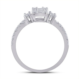 Dazzling Diamond Delight | 14kt White Gold Baguette Diamond Cluster Ring 5/8 Cttw | Splendid Jewellery - Splendid Jewellery