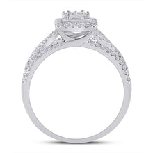 Load image into Gallery viewer, Dazzling Diamond Delight | 14kt White Gold Baguette Diamond Square Cluster Ring 3/4 Cttw - Splendid Jewellery