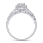 Dazzling Diamond Delight | 14kt White Gold Baguette Diamond Square Cluster Ring 3/4 Cttw - Splendid Jewellery