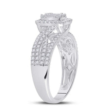 Load image into Gallery viewer, Dazzling Diamond Delight | 14kt White Gold Baguette Diamond Square Cluster Ring 3/4 Cttw - Splendid Jewellery