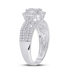 Dazzling Diamond Delight | 14kt White Gold Baguette Diamond Square Cluster Ring 3/4 Cttw - Splendid Jewellery