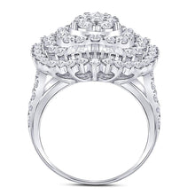 Load image into Gallery viewer, Dazzling Diamond Delight | 14kt White Gold Womens Round Diamond Teardrop Pear Cluster Ring 3 Cttw | Splendid Jewellery - Splendid Jewellery