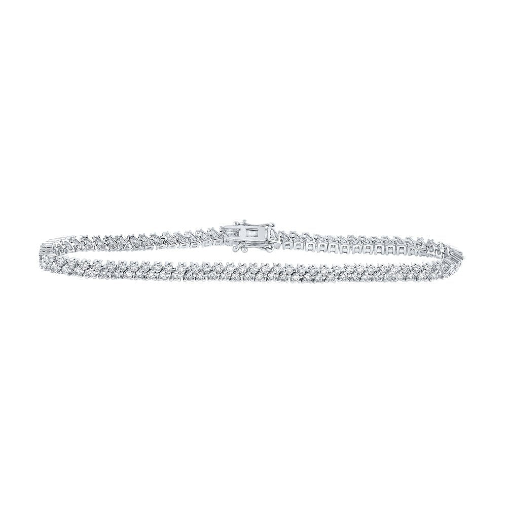Dazzling Diamond Delight White Gold Tennis Bracelet - 2 - 7/8 Cttw - Splendid Jewellery