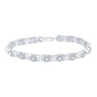 Dazzling Diamond Elegance - 10kt White Gold Womens Round Diamond Fashion Bracelet - Splendid Jewellery