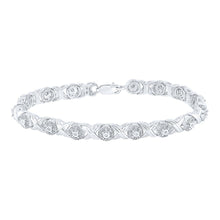 Load image into Gallery viewer, Dazzling Diamond Elegance - 10kt White Gold Womens Round Diamond Fashion Bracelet - Splendid Jewellery