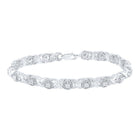 Dazzling Diamond Elegance - 10kt White Gold Womens Round Diamond Fashion Bracelet - Splendid Jewellery