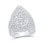 Dazzling Diamond Elegance: 14kt White Gold Teardrop Fashion Ring with 4 Cttw of Sparkling Brilliance - Splendid Jewellery