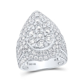 Dazzling Diamond Elegance: 14kt White Gold Teardrop Fashion Ring with 4 Cttw of Sparkling Brilliance - Splendid Jewellery