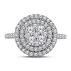 Dazzling Diamond Halo Cluster Ring - Top View