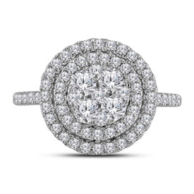 Dazzling Diamond Halo Cluster Ring - Top View